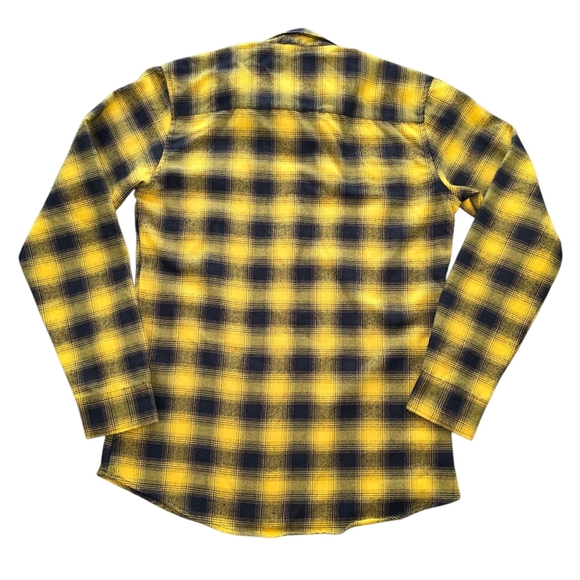 Dixxon Flannel Co Form & Function Black/Yellow Plaid Flannel Pearl Snap Women L - Picture 2 of 9
